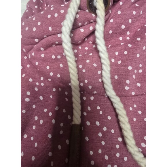 Wanakome Hera Hoodie XL Pink Polka Dot Cowl Neck Rope Drawstring Canada Outdoor - Picture 9 of 16